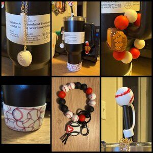 40 oz  black  tumbler Ashland: baseball theme